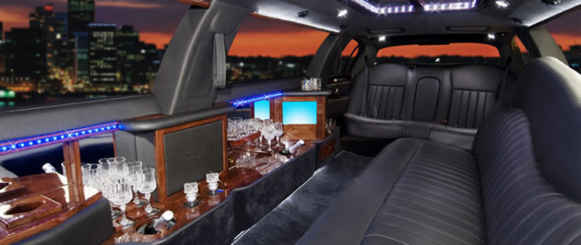 12 Pax White Hummer Limo Interior